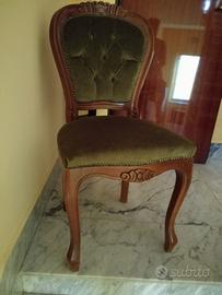 6 Sedie in legno di alta qualità (Riv. in velluto)