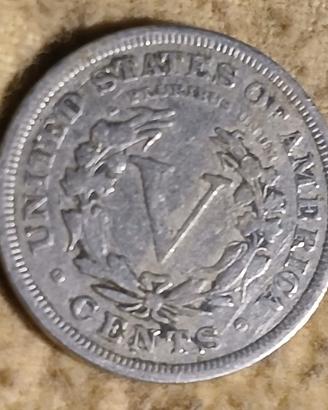 Moneta 5 cents USA del 1907