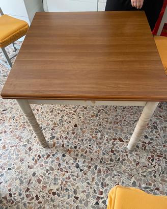 Tavolo shabby chic 90x90 allungabile 90x180