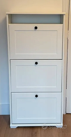 Scarpiera IKEA BRUSALI 3 scomparti bianca