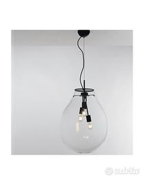 Lampadario minimale in vetro Industrial Atena/S38