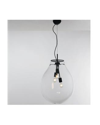 Lampadario minimale in vetro Industrial Atena/S38