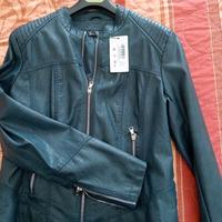 Giacca ecopelle donna blu