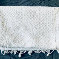 Copriletto matrimoniale bianco, cotone 100%