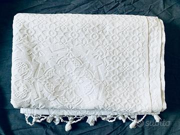Copriletto matrimoniale bianco, cotone 100%