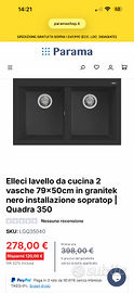 Lavello Elleci lavello da cucina 2 vasche 79×50cm