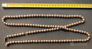 Collana perle barocche beige/oro