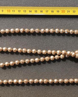Collana perle barocche beige/oro