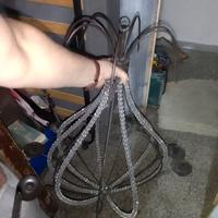 lampadario porta candele in ferro battuto