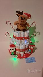 Torta di pannolini natalizia