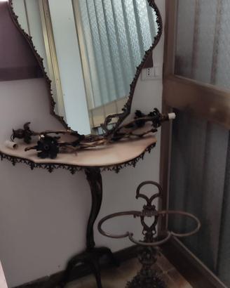 consolle e specchio  da parete anni 50-60