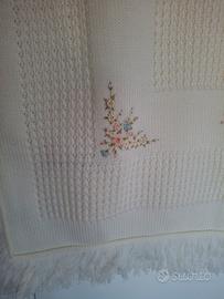 Copertina da carrozzina lana bianca 