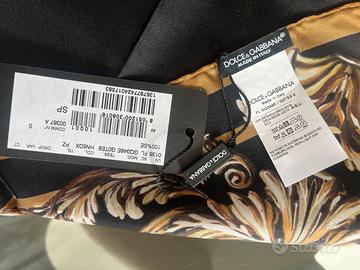 Foulard Dolce & Gabbana - Stampa Barocca Nera e Or