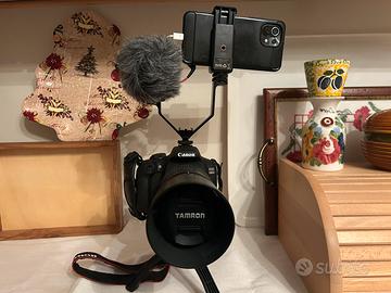 Canon con accessori e obiettivi