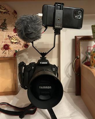 Canon con accessori e obiettivi