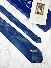 Cravatta E. Marinella bluette micro fiori/rombi