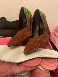 Scarpe da sera a punta rosse 39 largo