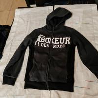felpa nera cappuccio boxeur des rues 10 anni