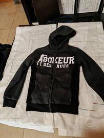 felpa nera cappuccio boxeur des rues 10 anni