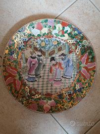 Piatto vintage medaglione cinese vintage 