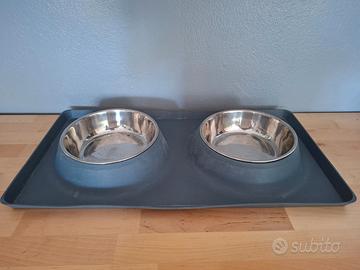 Ciotole in acciaio inox con tappetino in silicone