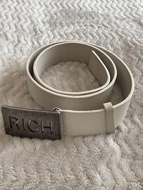 Cintura in pelle di colore bianco John Richmond