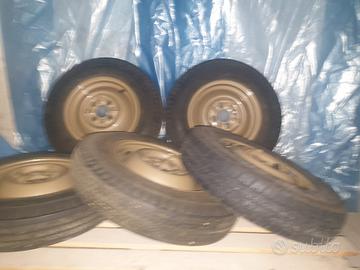 Ruote fiat vintage - 5 cerchi completi di gomme 