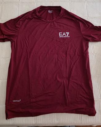 T Shirt tennis EA7, tg. L, colore granata.