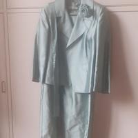 Abito elegante con casacca color verde acqua