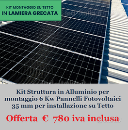 Kit Struttura in Alluminio  per 6 kW  di pannelli