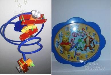 Lampadaio aereoplani e orologio da parete Winni