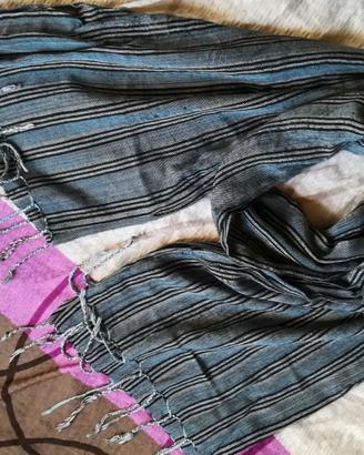 Sciarpa in stile PashMina Righe Grigio/Bleu varie