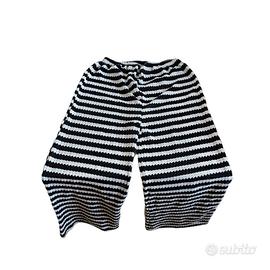 Pantaloni palazzo Boohoo crochet B/N tg 44