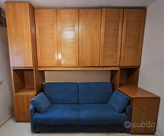 Armadio a ponte con scrivania incorporata