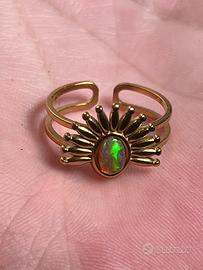 Anello con opale etiope naturale