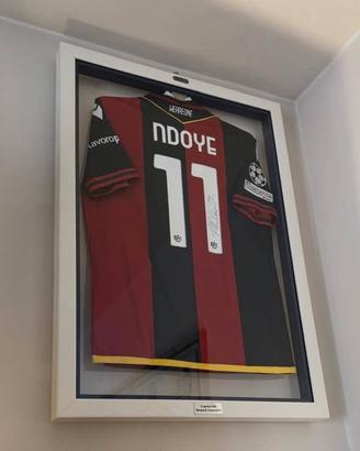 Maglia BOLOGNA BFC Ndoye match worn calcio in teca