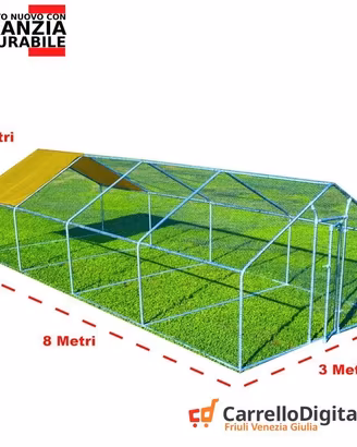 Recinto per Galline 3x8 m x h 2 m – 24 mq - giallo