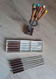 18 forchettine nuove per fonduta in acciaio inox