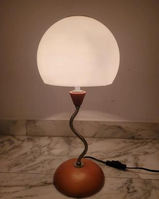 Elegante Lampada da Tavolo in Legno e Vetro