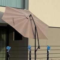 Ombrellone da giardino decentrato tortora 3x3