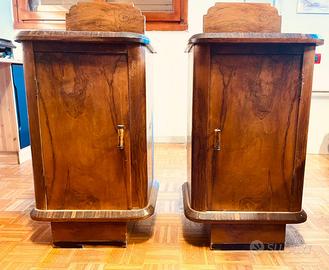 Coppia comodini a colonna in stile Impero, anni 30