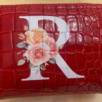 Portafogli rosso donna iniziale R nuovo