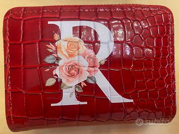 Portafogli rosso donna iniziale R nuovo