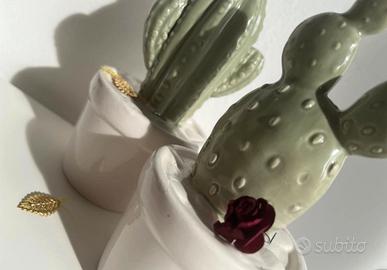 Cactus decorativo in ceramica