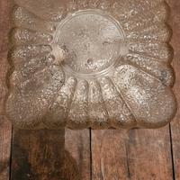 Plafoniera vintage anni ’70 in vetro lavorato 