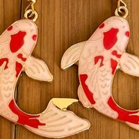 Orecchini rosso e bianco Koi Carp Fish