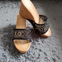 Sandali Donna Bellamica Neri con Zeppa