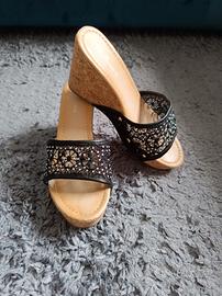 Sandali Donna Bellamica Neri con Zeppa