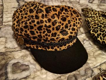 Cappello + Borsa + 2 Portafoglio Borsello LEOPARD