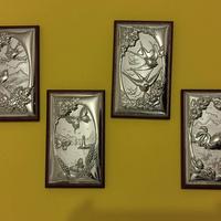 Quadretti in legno con placca in argento 